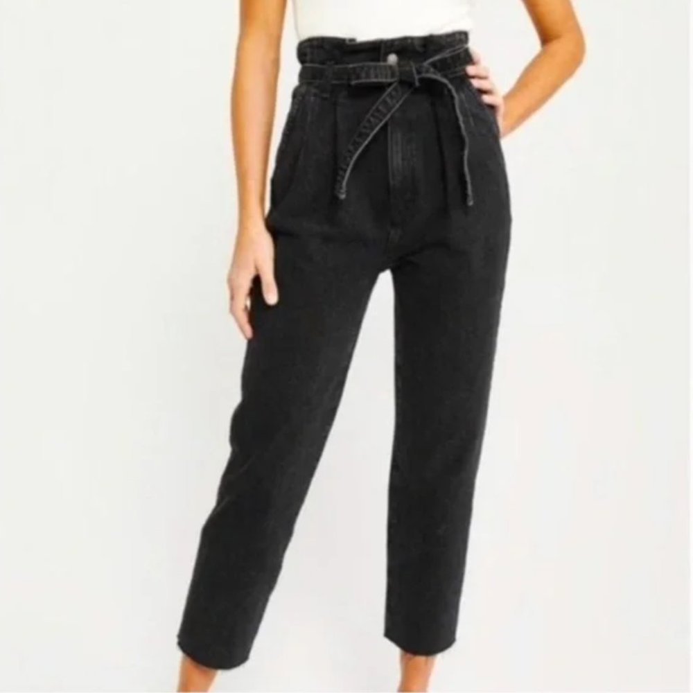 BDG Black Mom Jeans Paperbag Waist